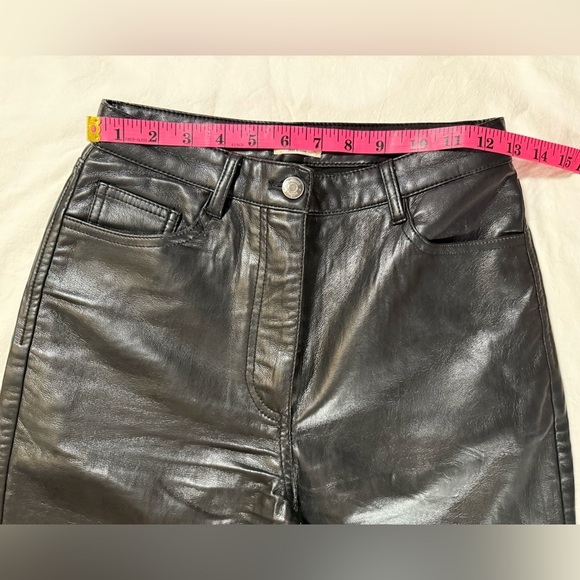 Aritzia Wilfred The Melina High Waisted Black Vegan Faux Leather Pants 2 - Picture 8 of 12